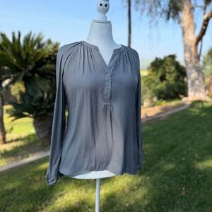Maurices Grey V-Neck Henley Top